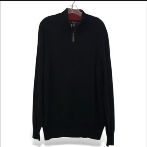 Mark Law Men’s 1/4 Zip Sweater Black Cotton Size XXL PRE-LOVED